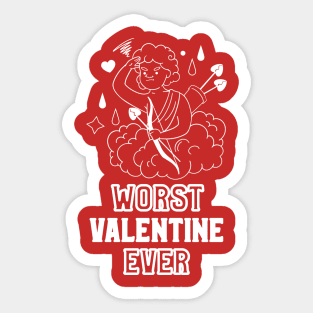 Worst Valentine Ever Cupid Sticker